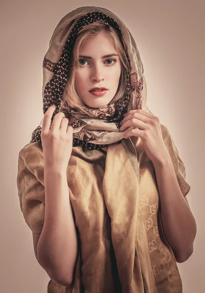 Woman in scarf — Stock Photo, Image