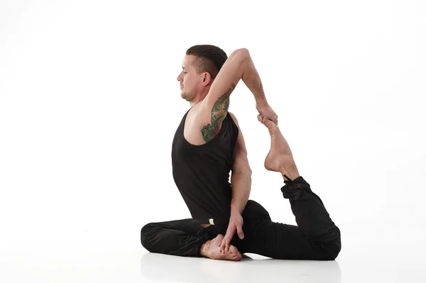 Yoga Man posing in studio — Stock Photo, Image