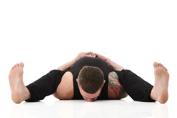 Yoga Man posa in studio — Foto Stock
