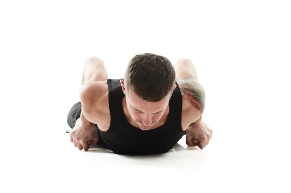 Yoga Man posing in studio — Stock Photo, Image