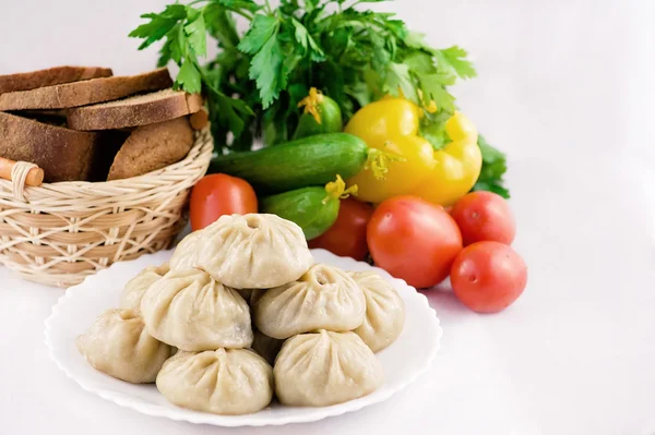 Národní jídlo Buryat (mongolsky) Stock Obrázky