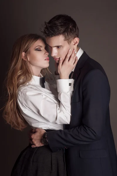 Fashion portrait of lovers — Stock Photo, Image