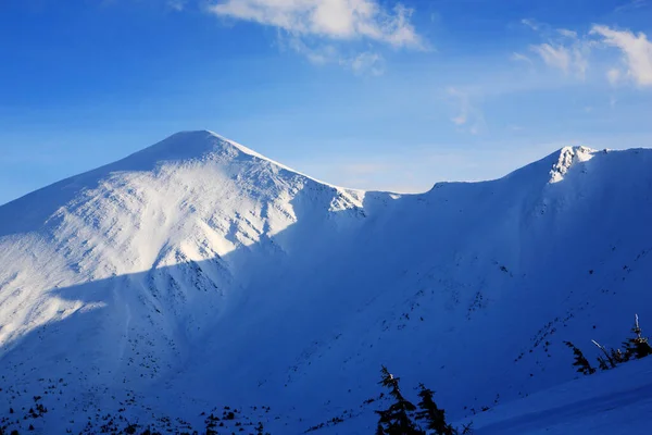 Hoverla Mountain Winter Setting Sun Eastern Carpathians — Stock Photo, Image