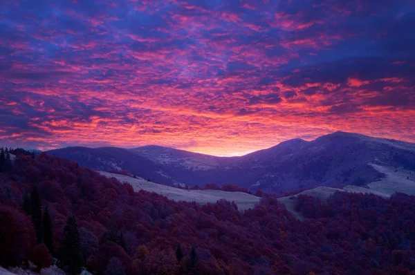 カルパティア山脈での日の出 — ストック写真