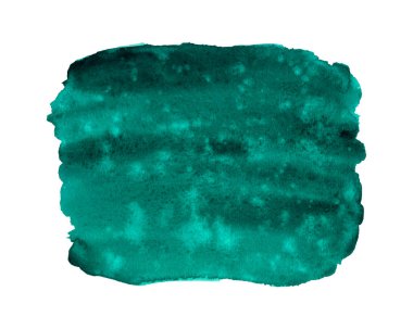 Mavi-yeşil rengin suluboya arkaplanı. Islak tropikal ormanın rengi. Gerçek suluboya doku, elle boyanmış, kağıt..