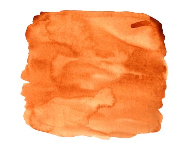 Suluboya soyut turuncu arka plan. Kahverengi-turuncu arka plan. Gerçek suluboya doku, elle boyanmış, kağıt..