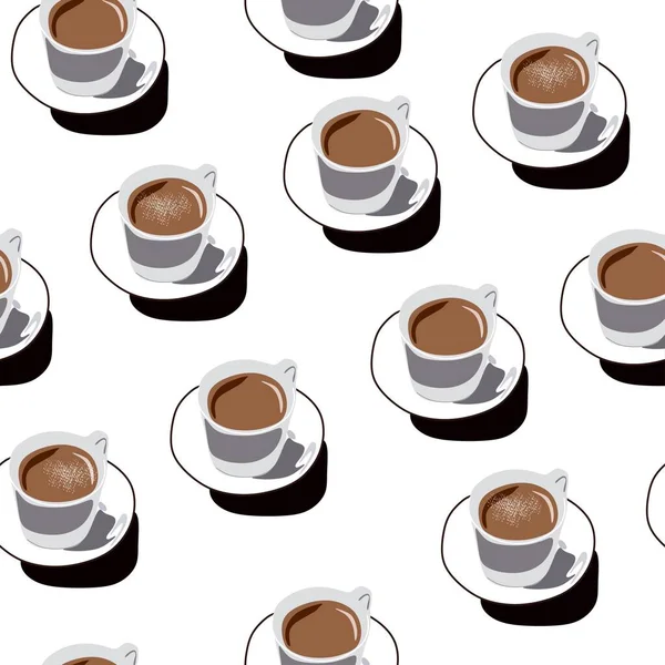 Doodle Koffiebekerpatroon Handgetekende Vector Illustratie Voor Cafe Keuken — Stockvector