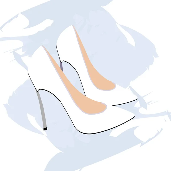 Chaussures Mariage Talons Hauts Vectoriel Illustration Conception Isolé Sur Fond — Image vectorielle