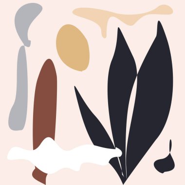 Minimalist Şekiller Sanat Soyut Modern Dijital Boyama Moda İskandinav Stili Soyut Posteri Çağdaş 