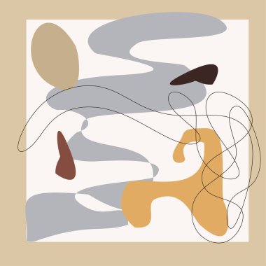 Minimalist Şekiller Sanat Soyut Modern Dijital Boyama Moda İskandinav Stili Soyut Posteri Çağdaş 