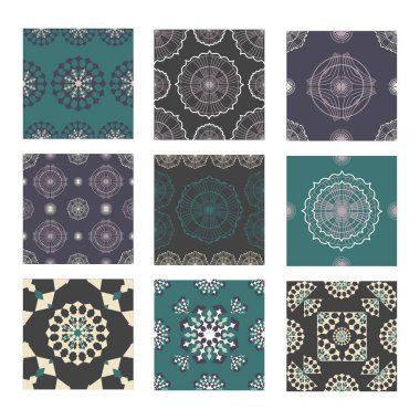 Renkli yamalı, kusursuz seramik dekorlar. Vintage çok renkli desen. Seramik fayans, duvar kağıdı, muşamba ve tekstil için kullanılabilir.