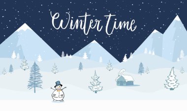 Mutlu Noeller ve mesafeyi koru. Doodle tarzı illüstrasyon. Geçmişin Noel afişi için mükemmel..