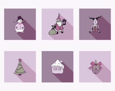 Doodle biçim vektör simgeleri ayarlandı.