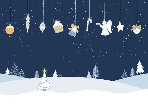 Feliz Navidad Mantener Distancia Ilustración Estilo Doodle Perfecto Para Banner — Vector de stock