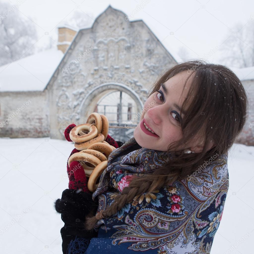 Russian girl in winter