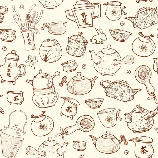 Fondo de té sin costuras — Vector de stock