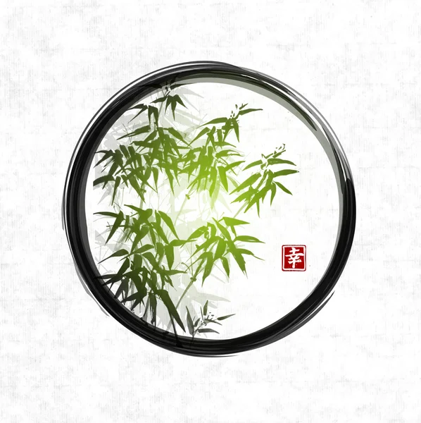 Bambu träd i cirkel — Stock vektor