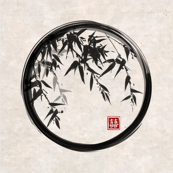 Bambu árvores em círculo — Vetor de Stock
