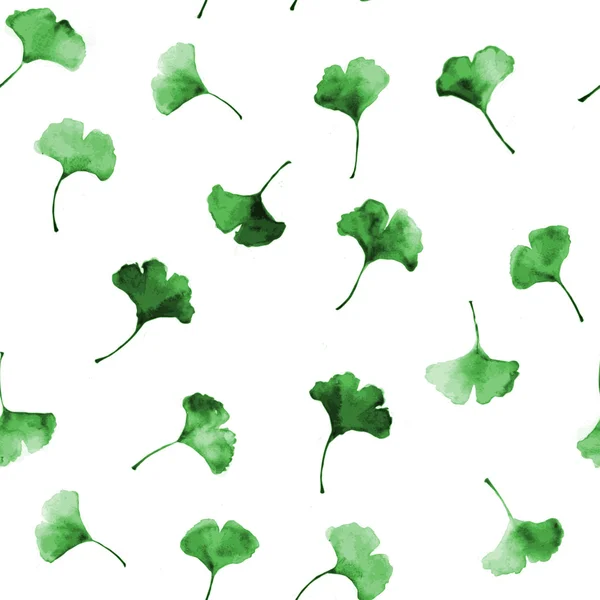 Latar belakang dengan daun ginkgo hijau - Stok Vektor