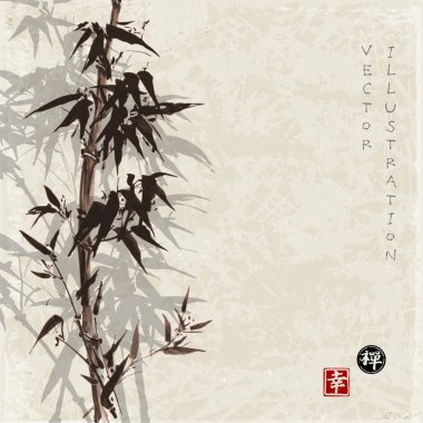 Bambu ağaçları çizilmiş 