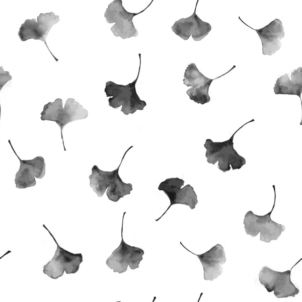 Fondo sin costuras con hojas de ginkgo — Vector de stock