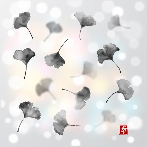 Feuilles de ginkgo biloba — Image vectorielle