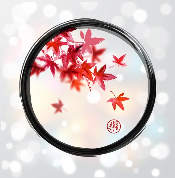 Leaves of red Japanese maple Stock Vector
