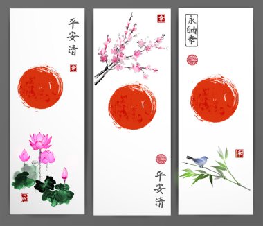 Kırmızı güneş ile afiş