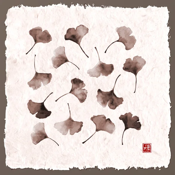 Feuilles de gingko biloba — Image vectorielle