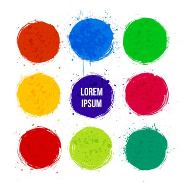 Dokuz parlak grunge daireler 