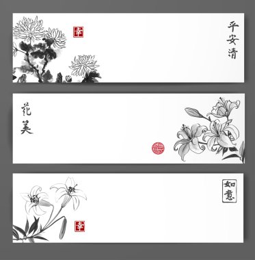 afiş krizantem ile minimalist tarzda