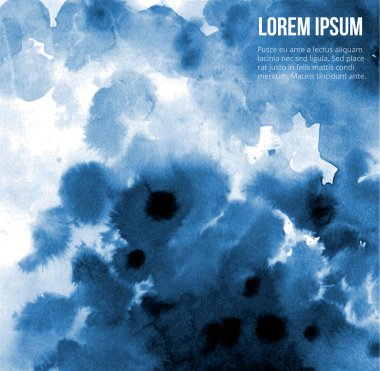 Soyut mavi mürekkep boyası. Geleneksel Japon mürekkep boyası sumi-e