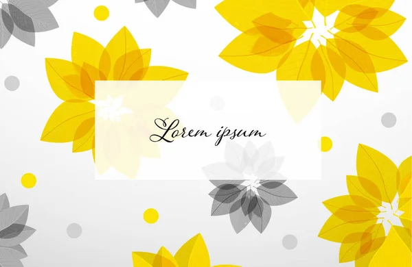 Background Grey Yellow Flowers Trendy Colors Year 2021 — Stock Vector