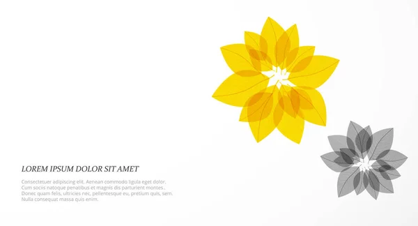 Achtergrond Met Grijze Gele Bloemen Trendy Kleuren Van Het Jaar — Stockvector