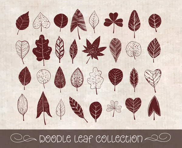 Folhas Doodle Fundo Vintage —  Vetores de Stock