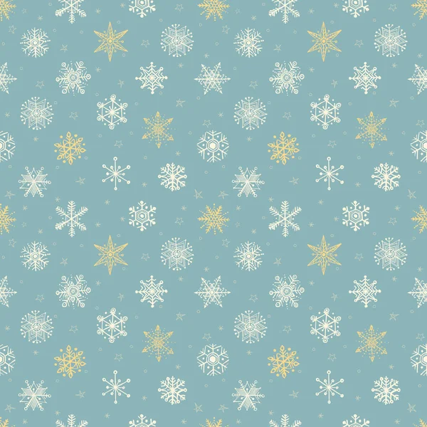 Seamless Pattern Doodle Snowflakes Can Used Wallpaper Pattern Fills Textile — Stock Vector