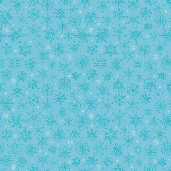 Seamless Pattern Hand Drawn Doodle Snowflakes Can Used Wallpaper Pattern — Stock Vector