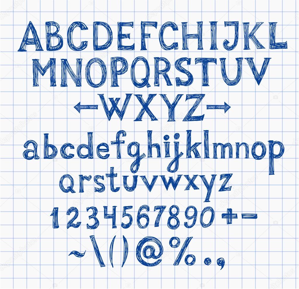 Doodle pen sketch font