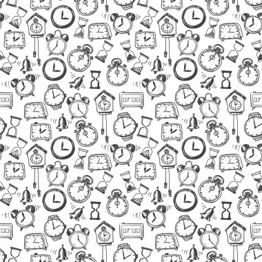 sorunsuz geçmiş doodle kroki saatler ile bir