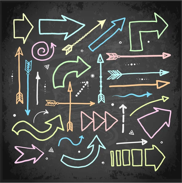 Set of doodle sketch arrows — Stock Vector