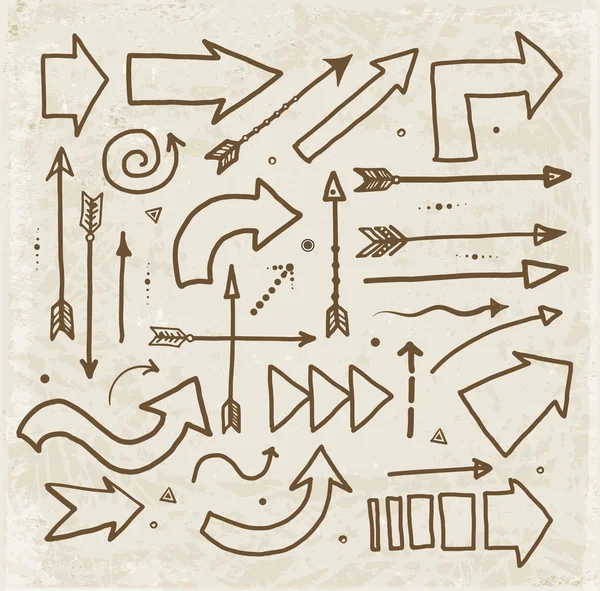 Set of doodle sketch arrows.