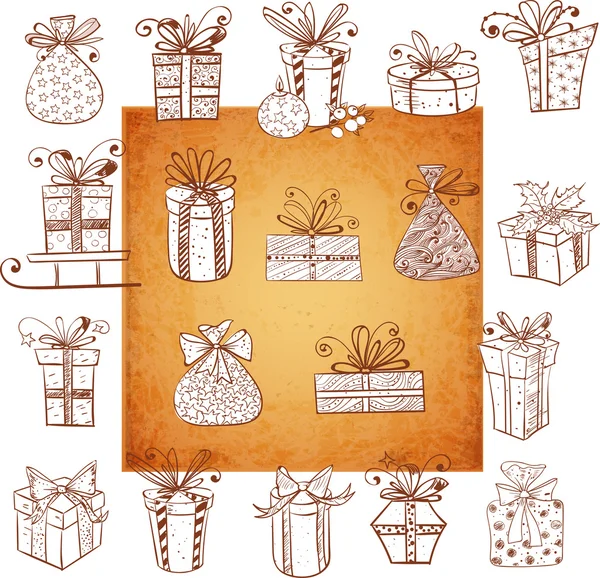 Vintage gift boxes — Stock Vector