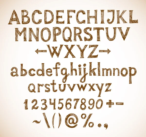 Vintage  sketch font — Stock Vector