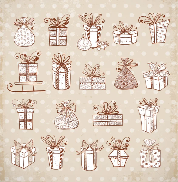 Cajas de regalo iconos — Vector de stock