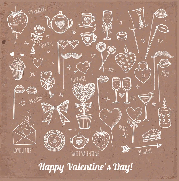 Den svatého Valentýna symboly — Stockový vektor