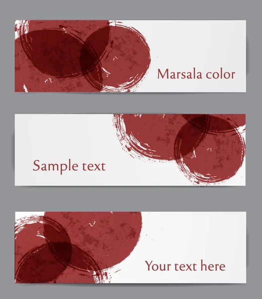 Bannières avec cercles de marsala — Image vectorielle