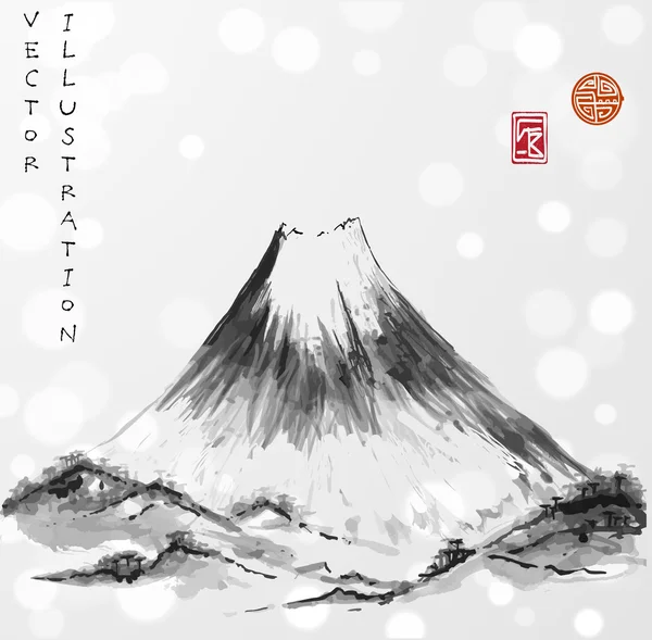 Fujiyama βουνό σε ιαπωνικό στυλ — Διανυσματικό Αρχείο