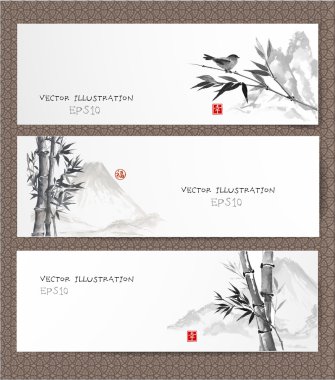 Bambu dalları ile afiş