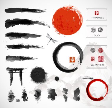 Set of brushes and design elements clipart
