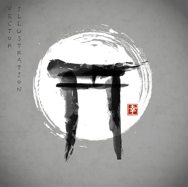 Torii poorten in Japanse stijl — Stockvector